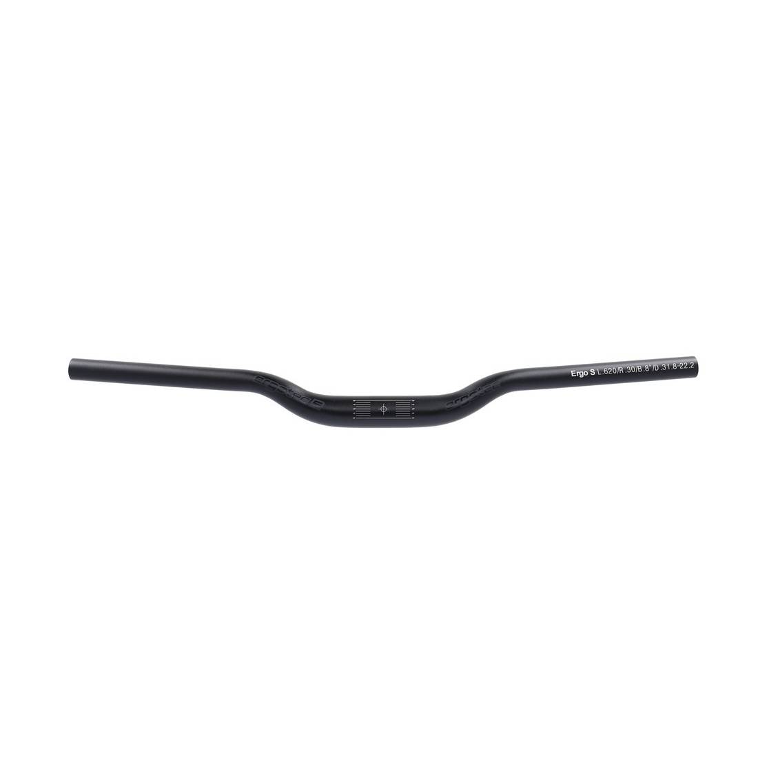 ergotec Lenkerbügel H-Bar S Alu, Ø 31,8mm, 620mm, schwarz/matt, 8°, schwarz