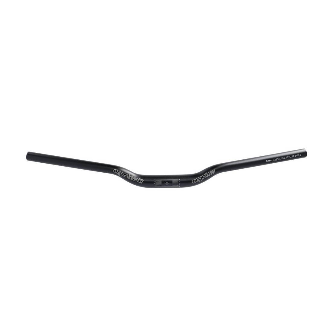 ergotec Lenkerbügel H-Bar L, Alu, Ø 31,8 mm, 660 mm, 12°, schwarz matt