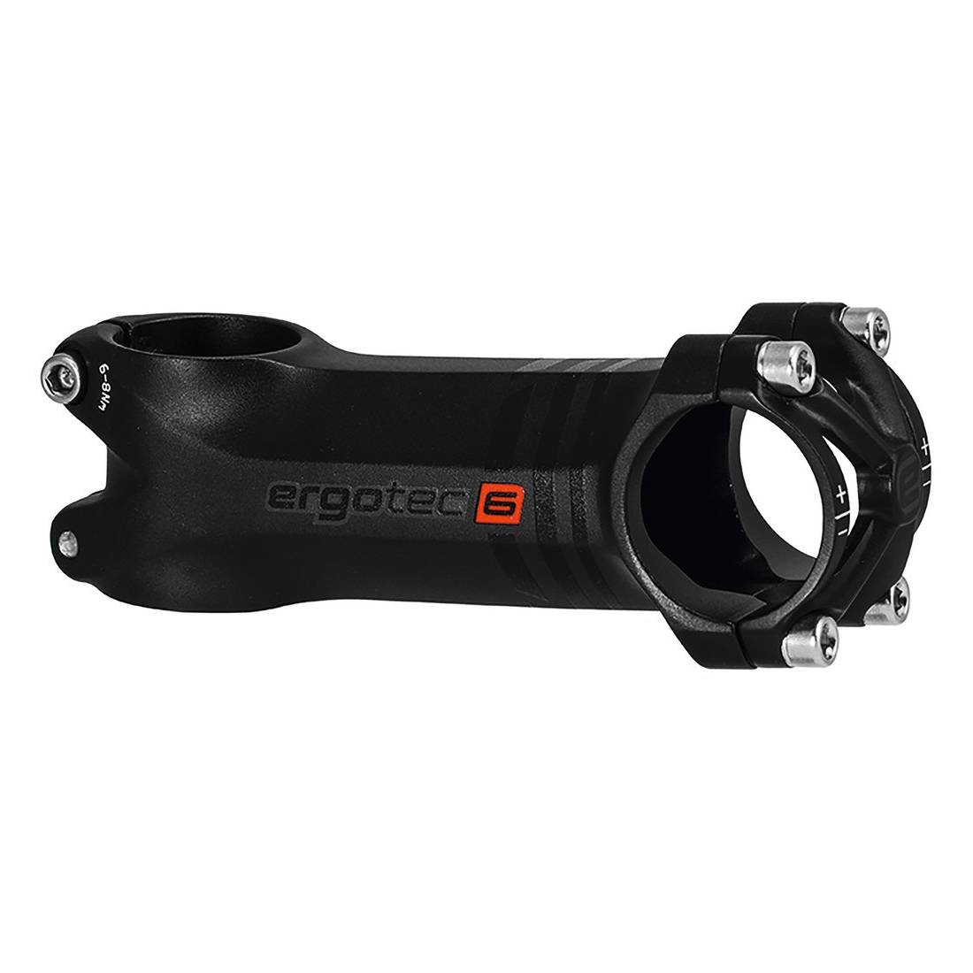 ergotec 1-1/8" A-Head Vorbau "Piranha 2", Länge: 100 mm / 6°, Lenker: 31,8 mm, Alu, schwarz