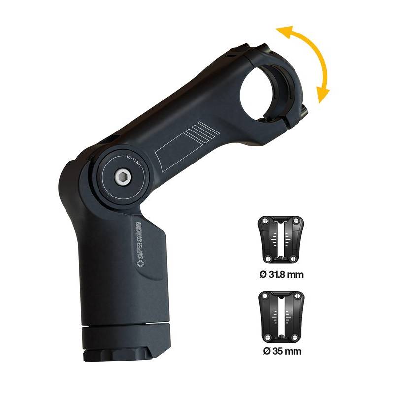 by.schulz 1-1/8" Vorbau "Stem Alpha Pro SDS", Länge: 80 mm (-10/+50°), Lenker: 31,8 mm, Alu, schwarz