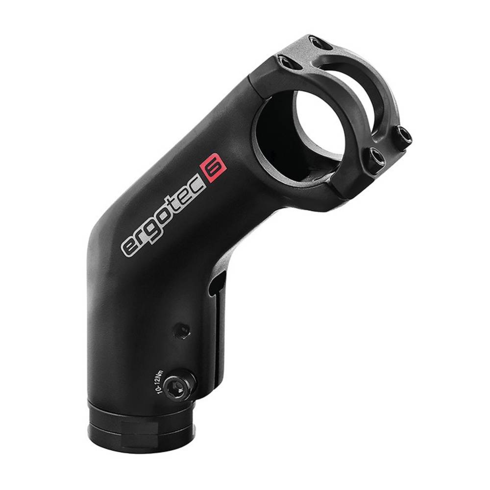 ergotec 1-1/8" A-Head Vorbau "High Barracuda", Länge: 90 mm / 45°, Lenker: 31,8 mm, Alu, SL6, schwarz