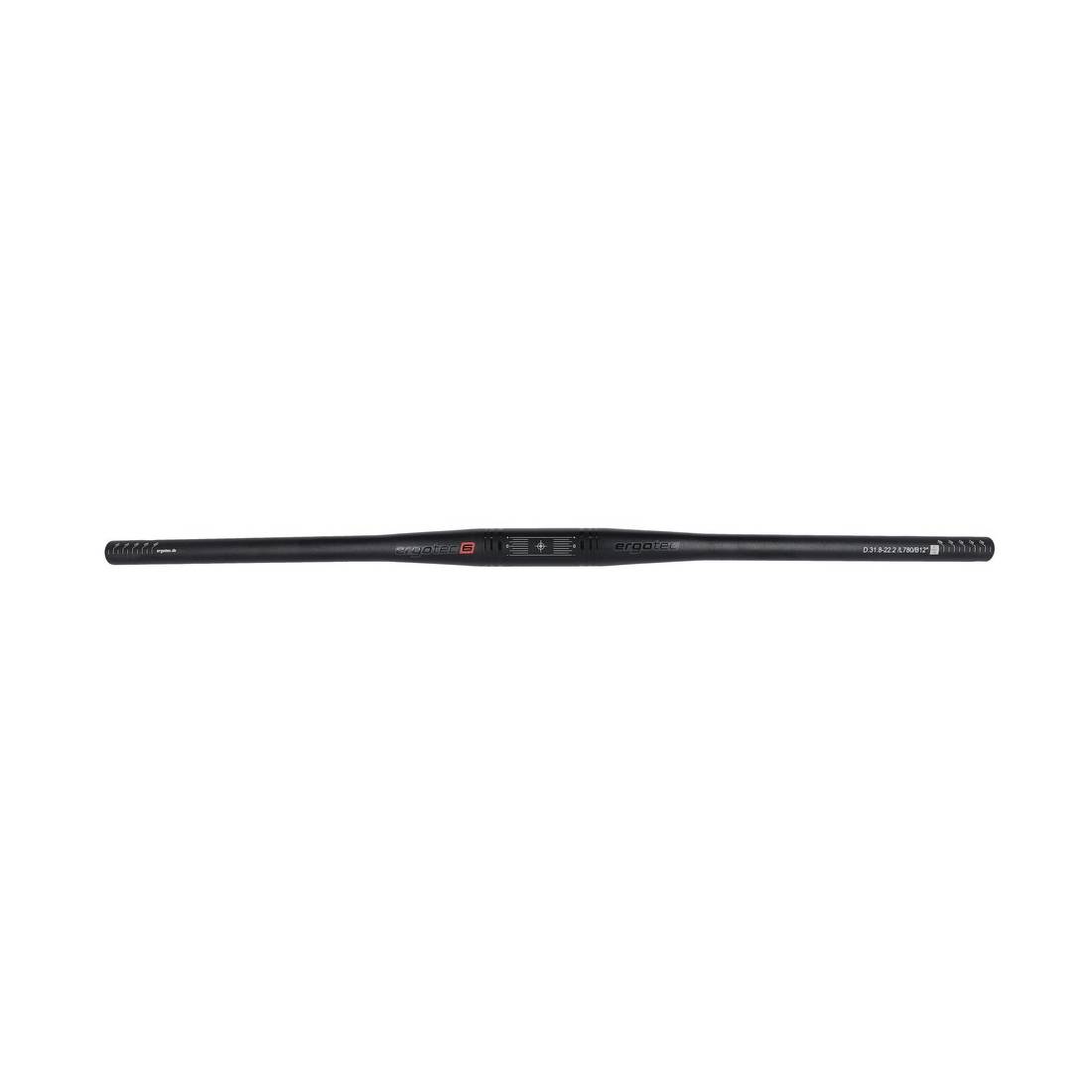ergotec Lenkerbügel FLAT BAR 31,8 Alu, sw/matt, Ø31,8mm, 780mm, 12°/0°, schwarz