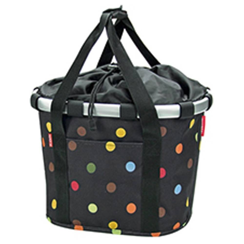 KLICKfix 0303DO City-Tasche Reisenthel Bikebasket dots, 35x28x26cm,, schwarz