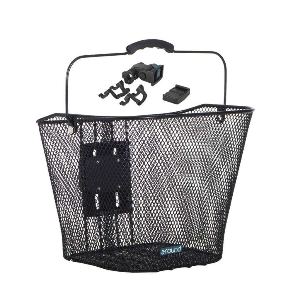 AROUND 10010 Vorderradkorb Basic 32x23x26 cm mit Lenkerhalter engmaschig, schwarz