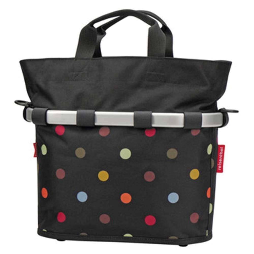 KLICKfix 0309DO City-Tasche Reisenthel Bikebasket oval dots 34x31x17,5cm,, schwarz