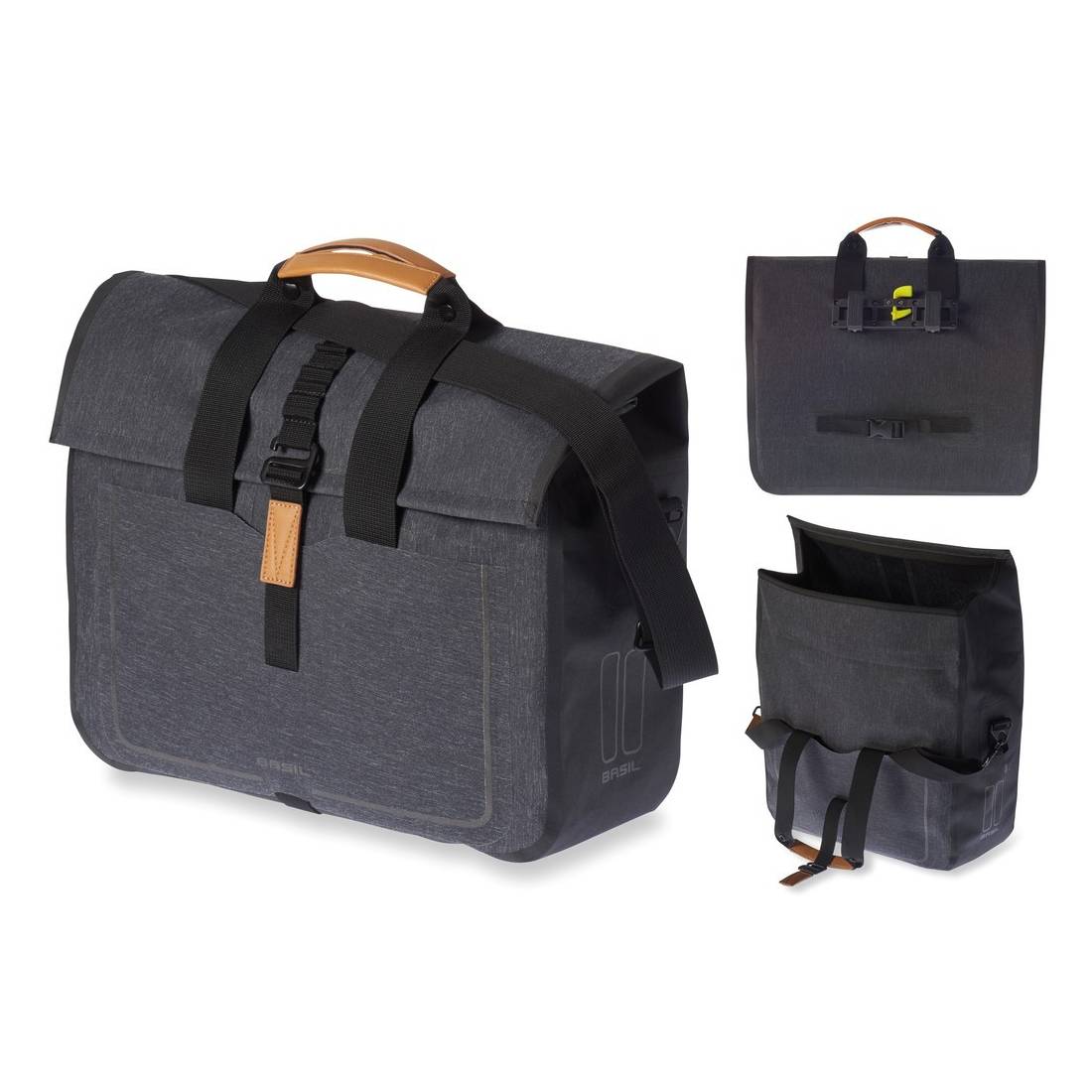 Basil 17661 Businesstasche "Urban Dry", wasserdicht, 20 Liter, charcoal melee