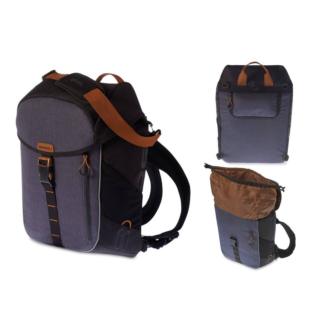 Basil 17665 Einzeltasche Miles wasserdicht, 14 Liter, black slate