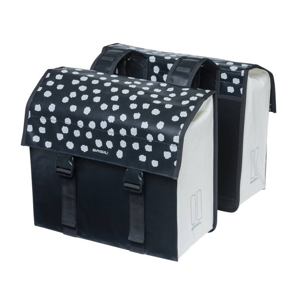 Basil 17739 Doppeltasche "Urban Load DB", wasserdicht, 48-53 Liter, schwarz/weiß