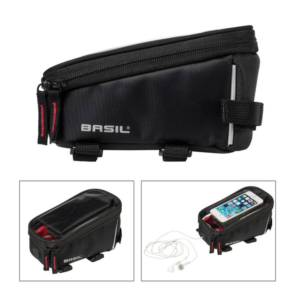 Basil 17748 Rahmentasche Sport Design,wasserabweisend, 1 Ltr., schwarz