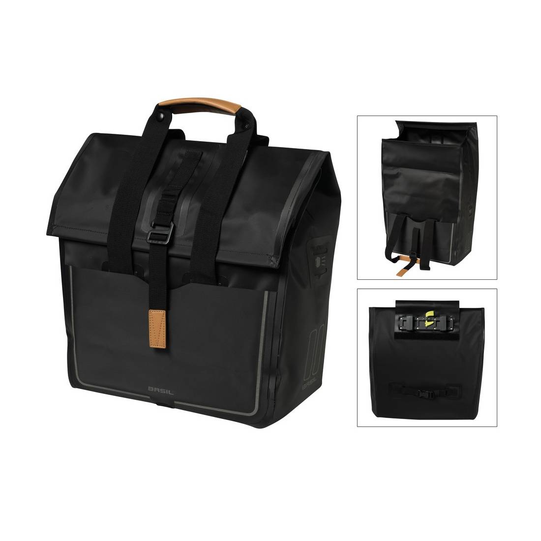 Basil 17693 Shoppertasche Urban Dry, 20 Liter, schwarz matt