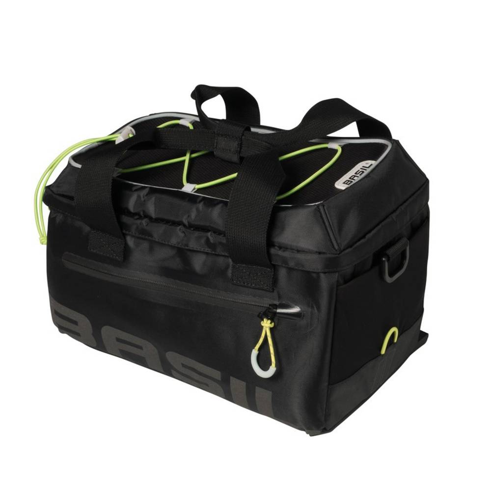 Basil 17753 Gepäckträgertasche Miles black lime,wasserdicht, 7 Ltr., schwarz/lime