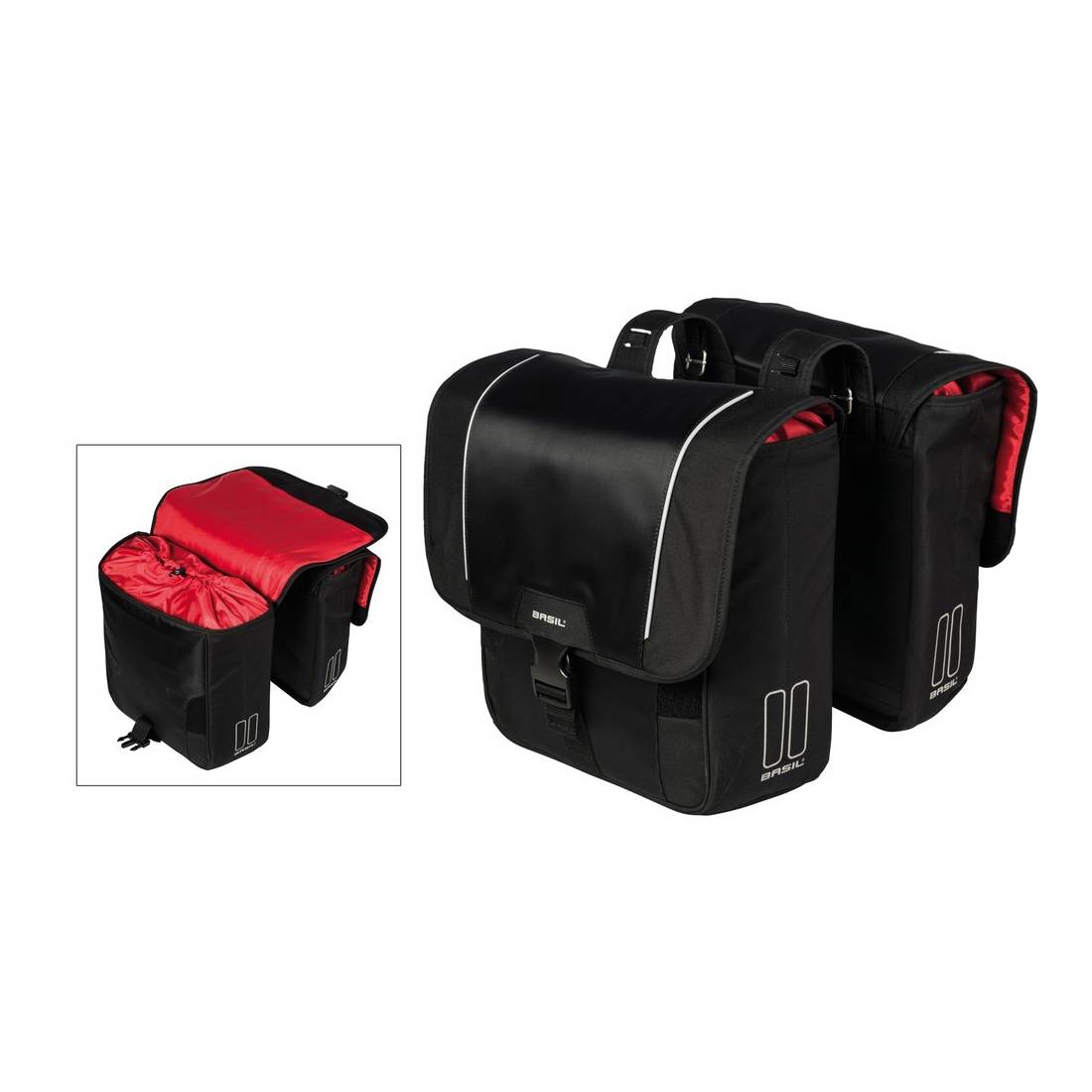 Basil 17581 Doppelpacktasche Sport Design, mit Kordelverschluss, 32 ltr, schwarz