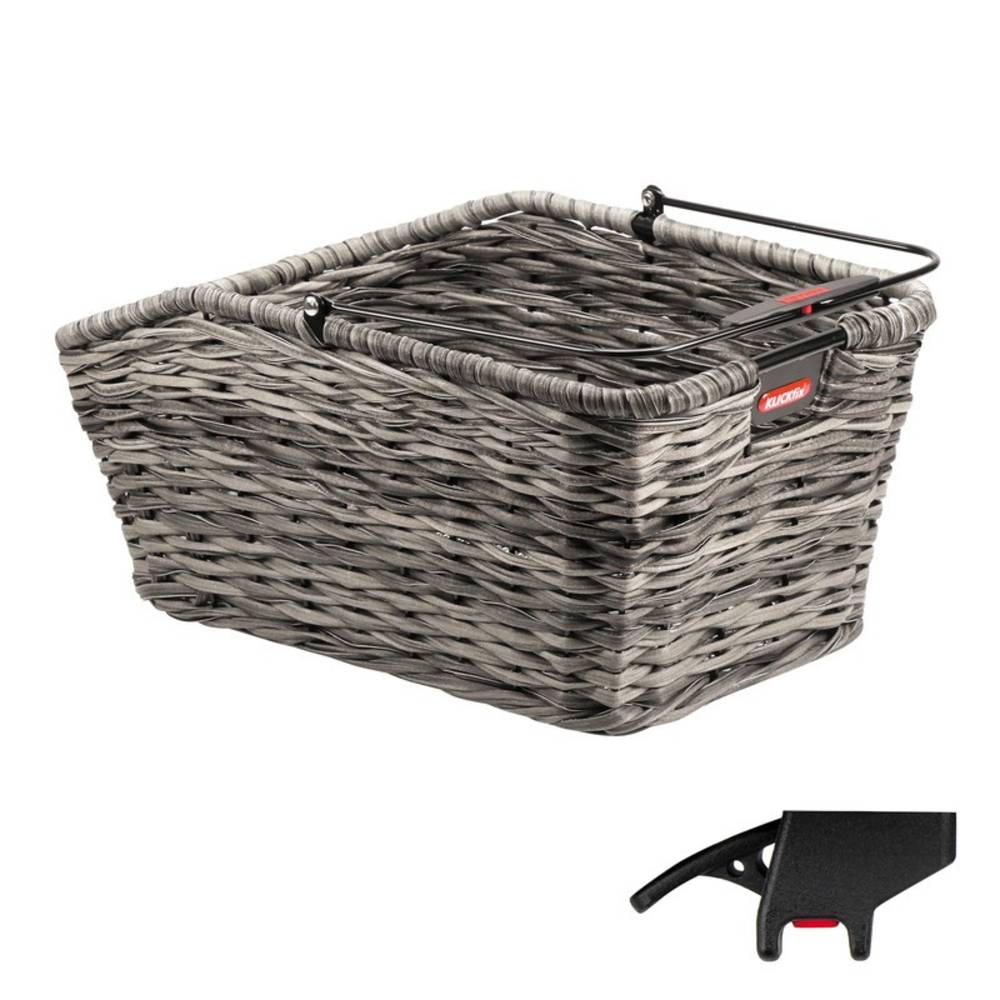 KLICKfix 0315KSGR Hinterradkorb Structura GT grau 44x24x20cm,geflochten,m.Korbkl. 18 ltr, grau