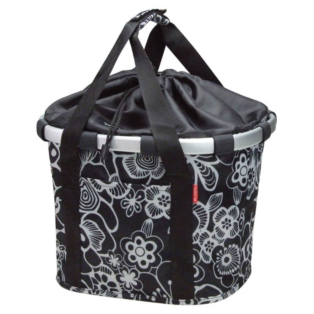 KLICKfix 0303FS City-Tasche Reisenthel Bikebasket fleur schwarz, 35x28x26cm,, schwarz