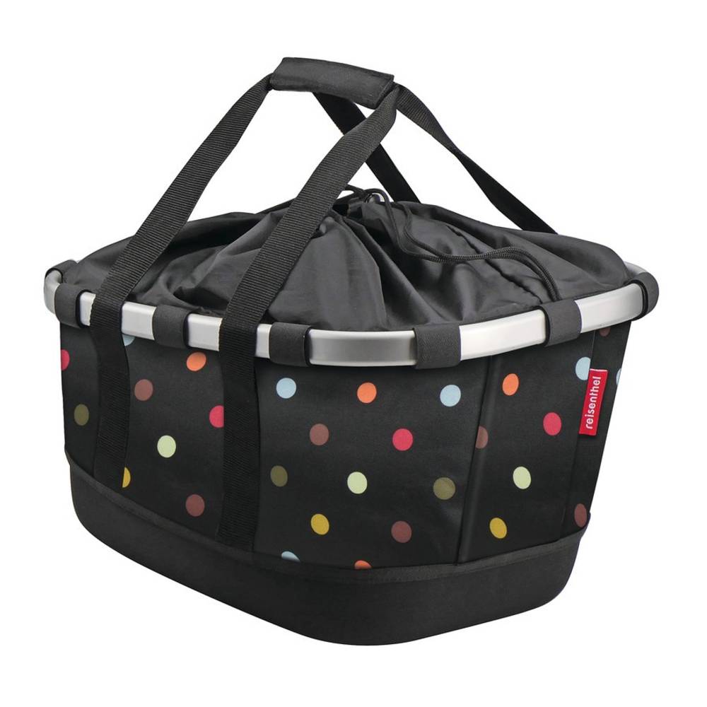 KLICKfix City-Tasche Bikebasket GT dots, 33x27x42cm, mit UniKlip, schwarz/bunt
