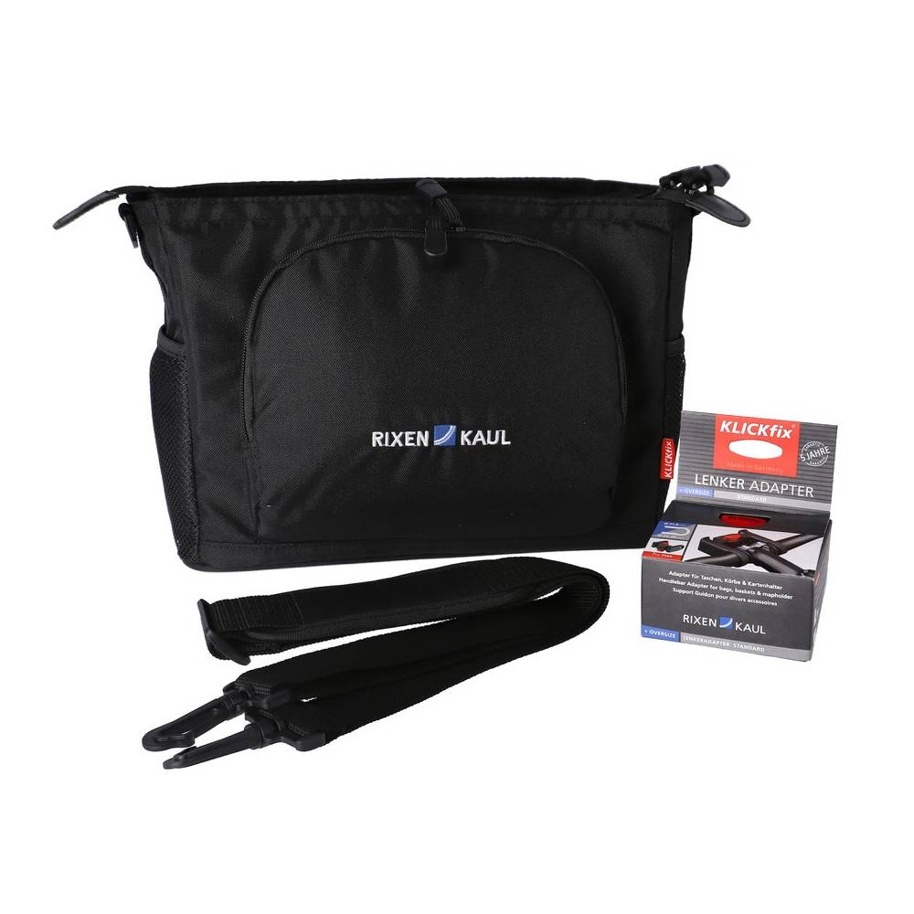 KLICKfix Lenkertasche Allegra, 22x14x33cm mit Klickfix-Adapter, schwarz (1 Stück)