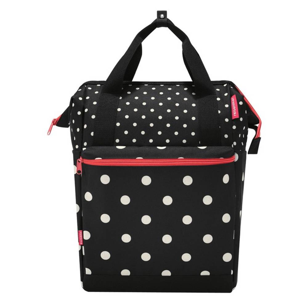 KLICKfix 0371MID Gepäckträgertasche "ROOMY GT" mixed dots, 12 Liter, schwarz/weiß/rot