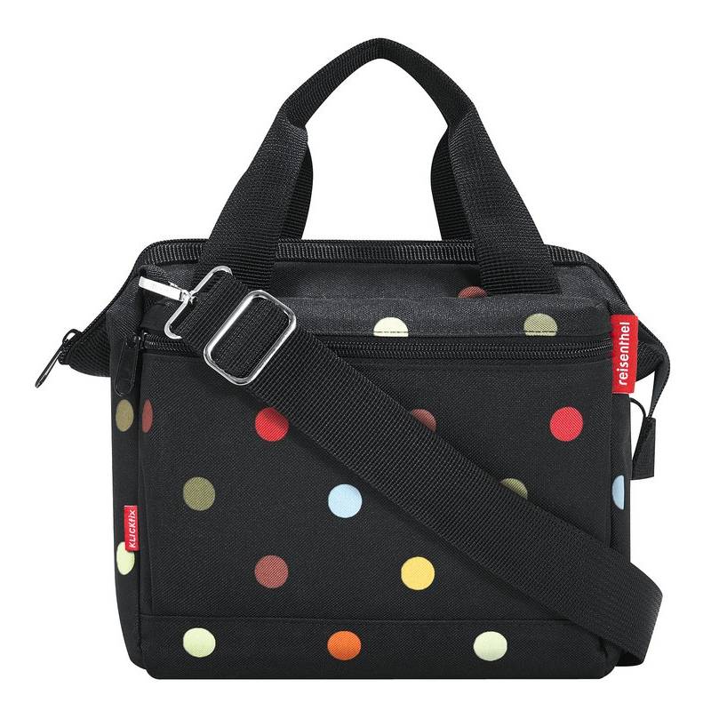 KLICKfix Lenkertasche Roomy dots, 24x22x13cm, ohne Lenkeradapter, schwarz/bunt