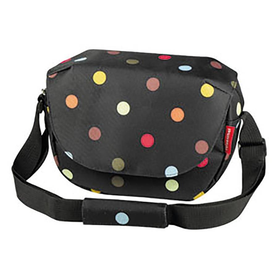 KLICKfix Schulter-Tasche Fun Bag Dots, 25 x 19 x 8 cm, ohne Lenkeradapter, schwarz/bunt