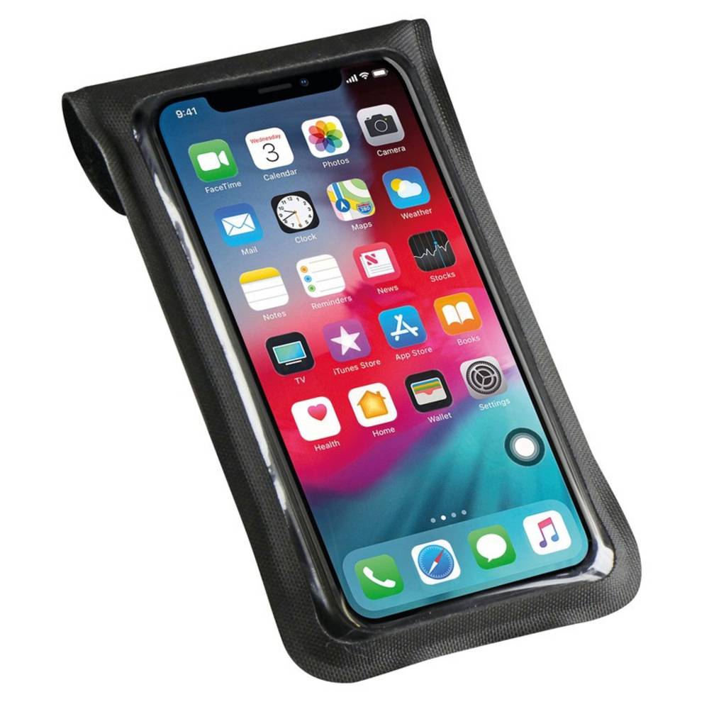 KLICKfix Phone Bag Light S mit Adapter transparent/schwarz, mit Drehkupplung, schwarz