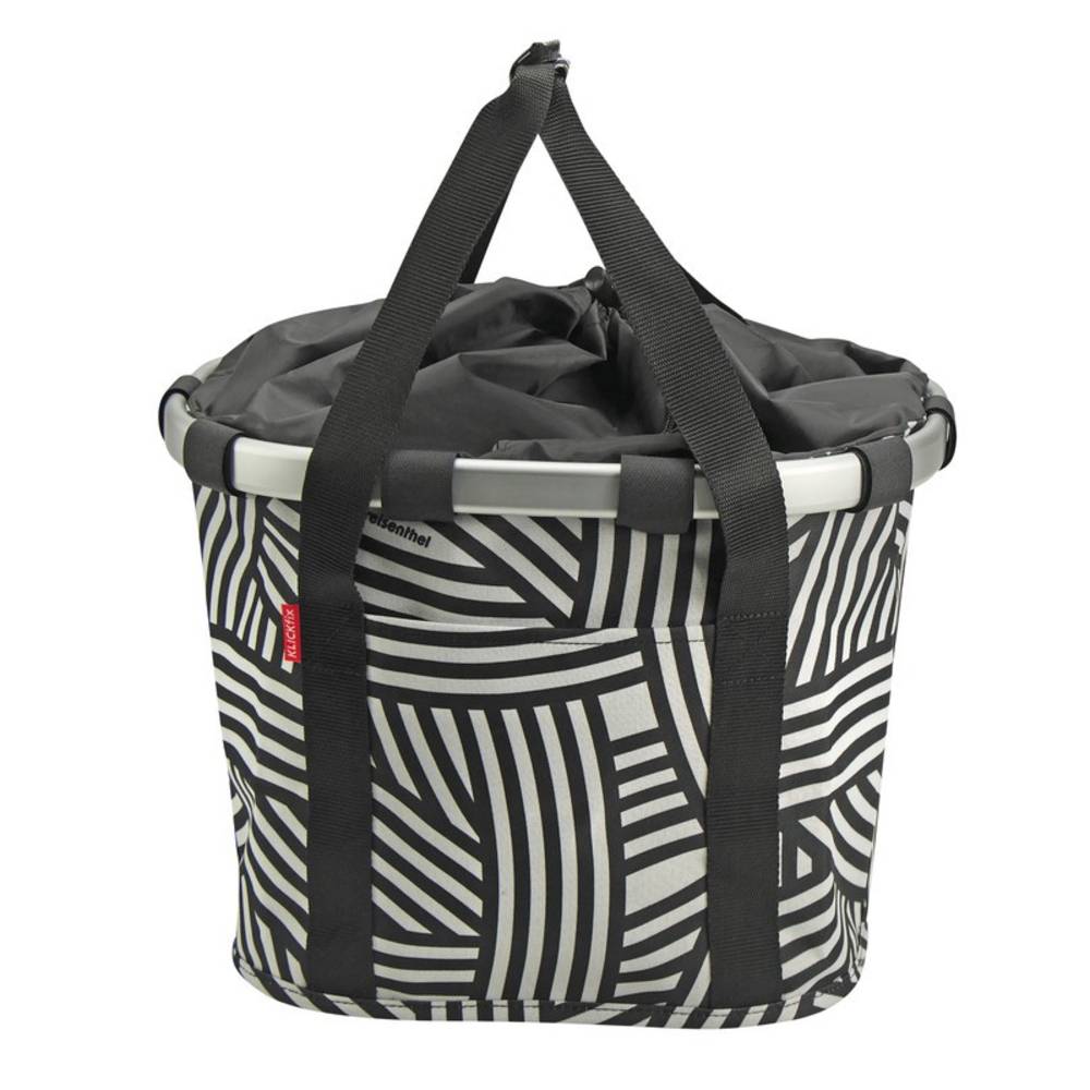 KLICKfix City-Tasche Bikebasket zebra, 35x28x26cm, schwarz/weiß