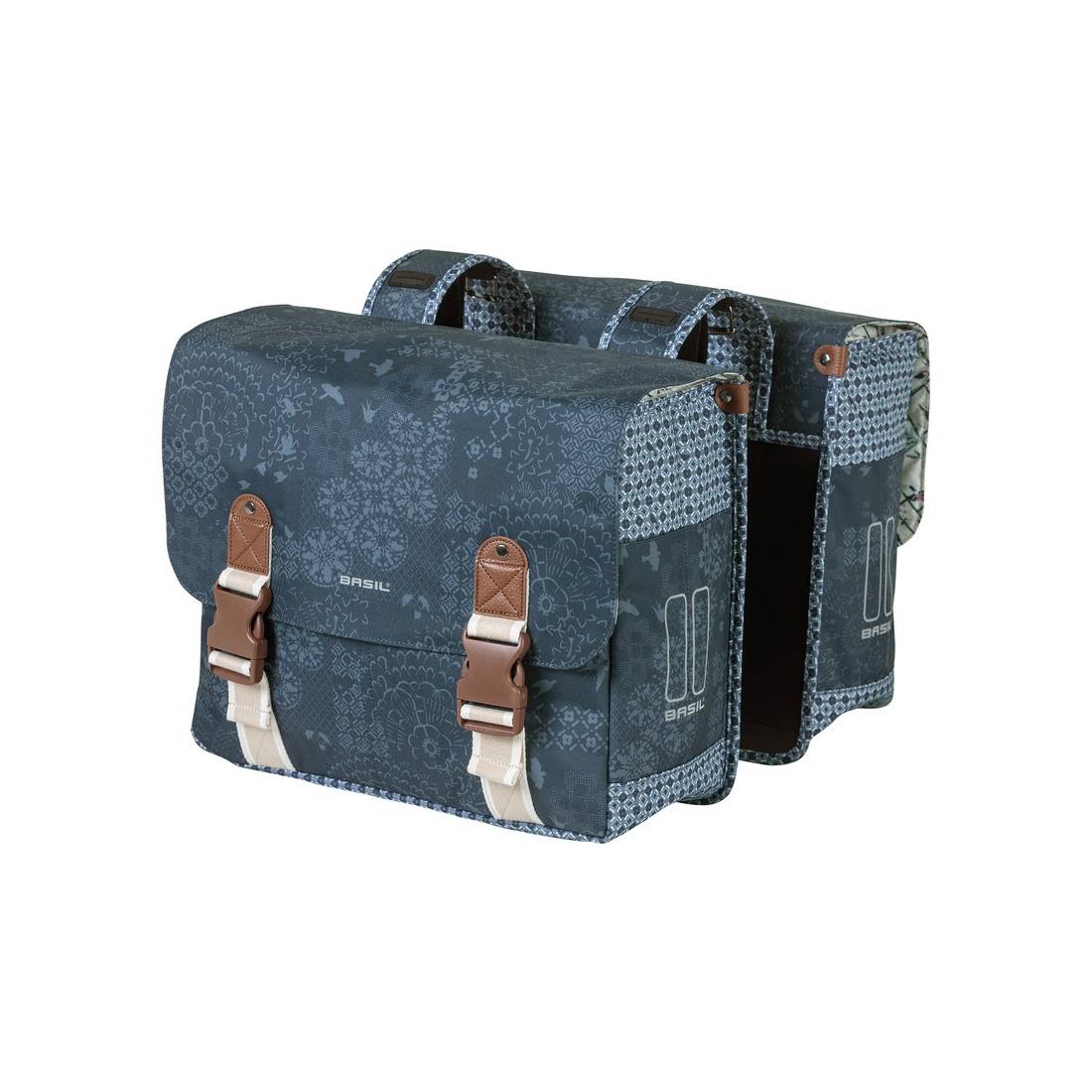 Basil Doppelpacktasche Boheme indigo blue mit Reflexstreifen 35 Liter, indigo