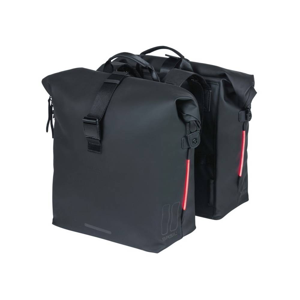 Basil Doppelpacktasche SoHo Nordlicht, 31x13x37cm, schwarz