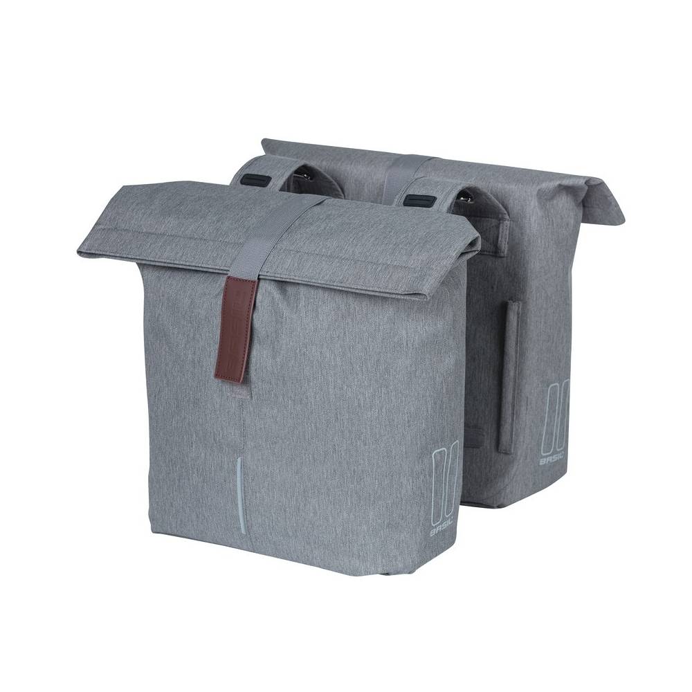 Basil Doppelpacktasche City grey melee, 30x18x49cm, grau