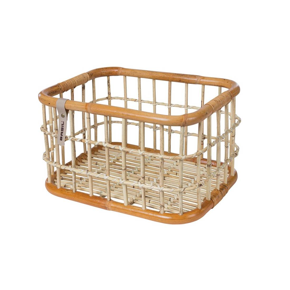 Basil Fahrradkorb Green Life Rattan L 46x35x28cm, weitmaschig, natur/braun