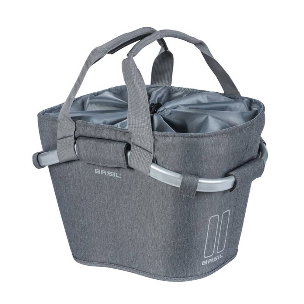 Basil City-Tasche ClassicCarryAll Front grey melee, abnehmbar oh Halt,28x37x26cm, grau
