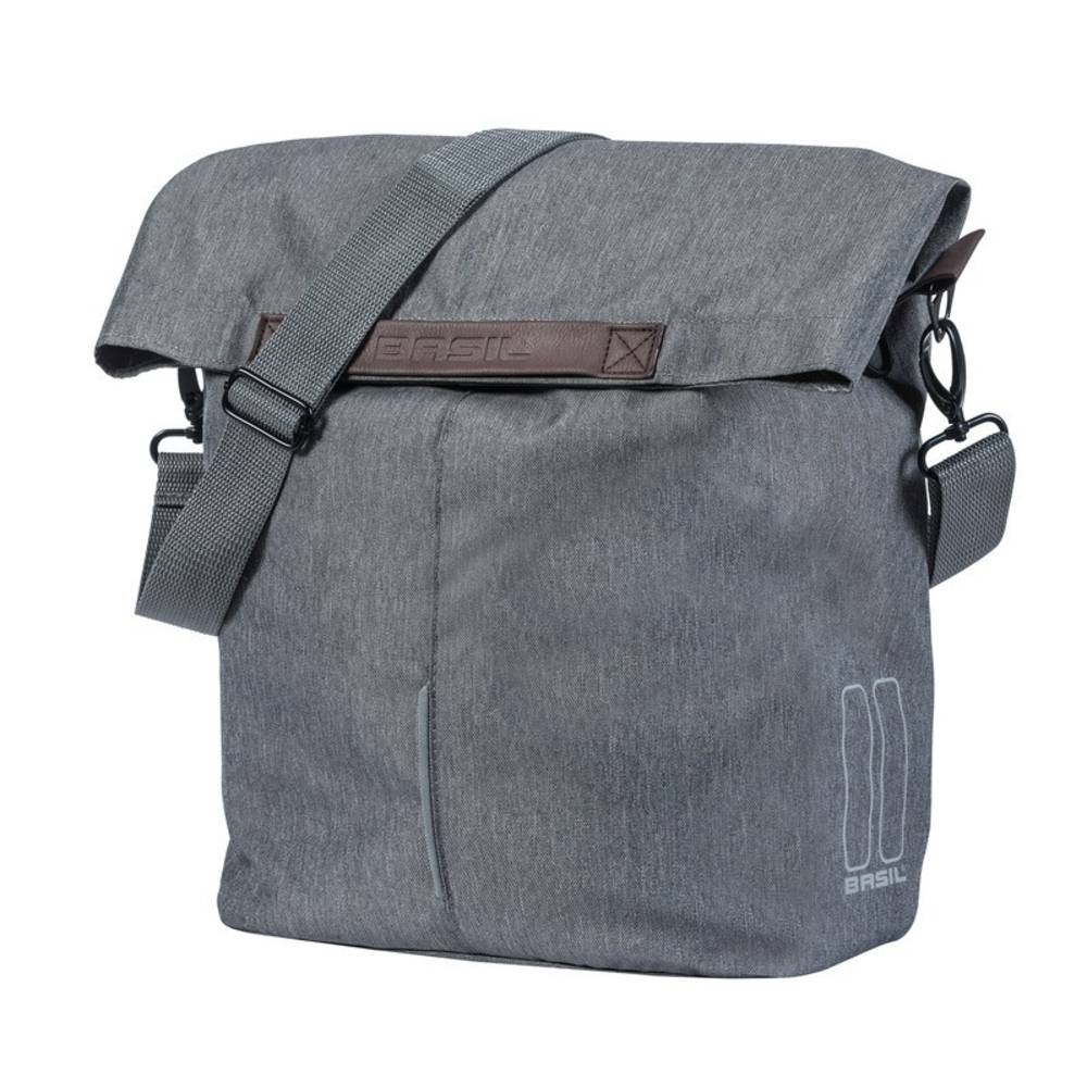 Basil Shoppertasche City grey/melee, 14-16 ltr Hook On-System, grau