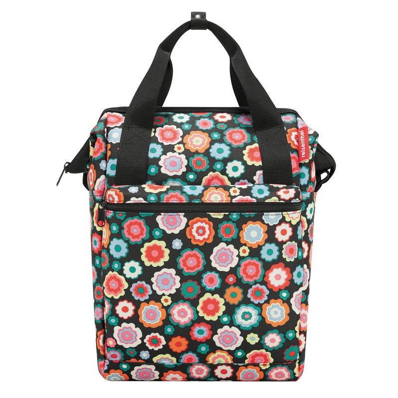 KLICKfix Gepäckträgertasche ROOMY GT 25x440x17cm, happy flowers,12ltr,1000g, bunt