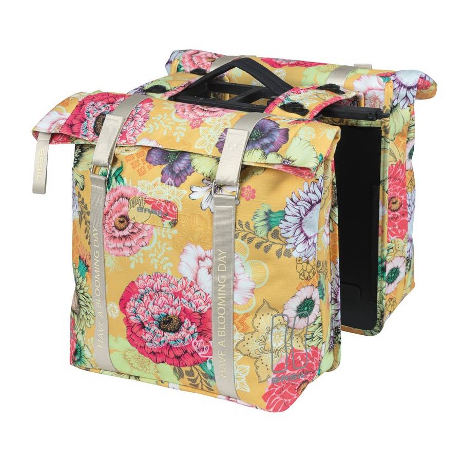 Basil Doppelpacktasche "Bloom Field" MIK, 28-35 Liter, 30 x 15 x 33 cm, honey yellow