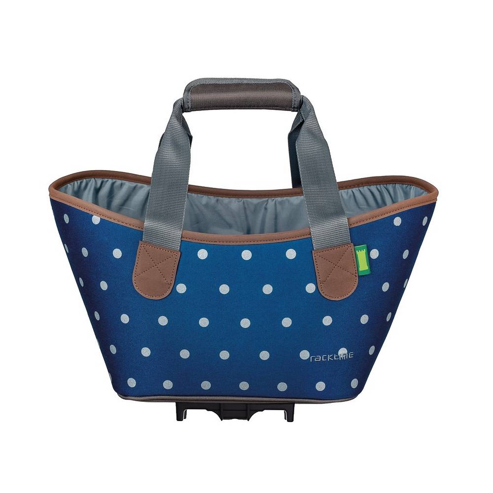 Racktime Syst.Einkaufstasche Agnetha 2.0 polka dots, mit Snapit Adapter 2.0, blau