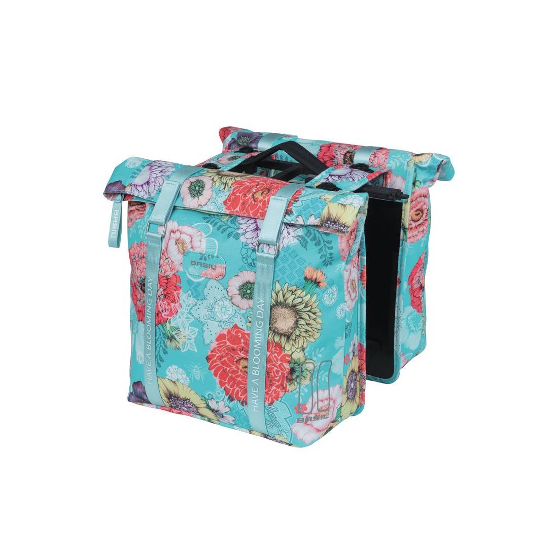 Basil Doppelpacktasche Bloom Field MIK sky blue, 28-35ltr, 30x15x33cm, blau