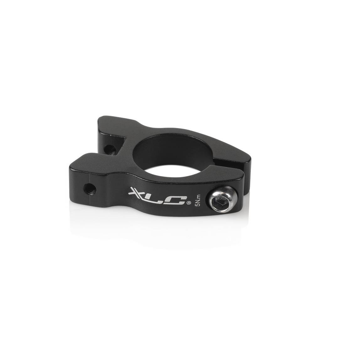 XLC PC-B08 Sattelstützklemmring / Sattelklemme mit Gewindeösen für Gepäckträger, Ø 31,6 mm, schwarz