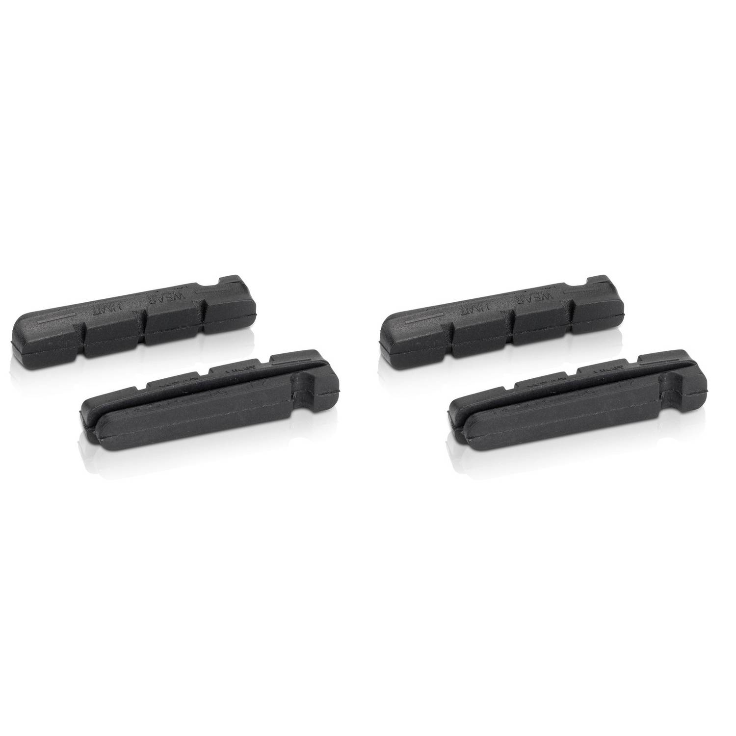 XLC Ersatzbremsgummi BS-X15, für Alufelgen, Shimano Type, schwarz (2 Paar)