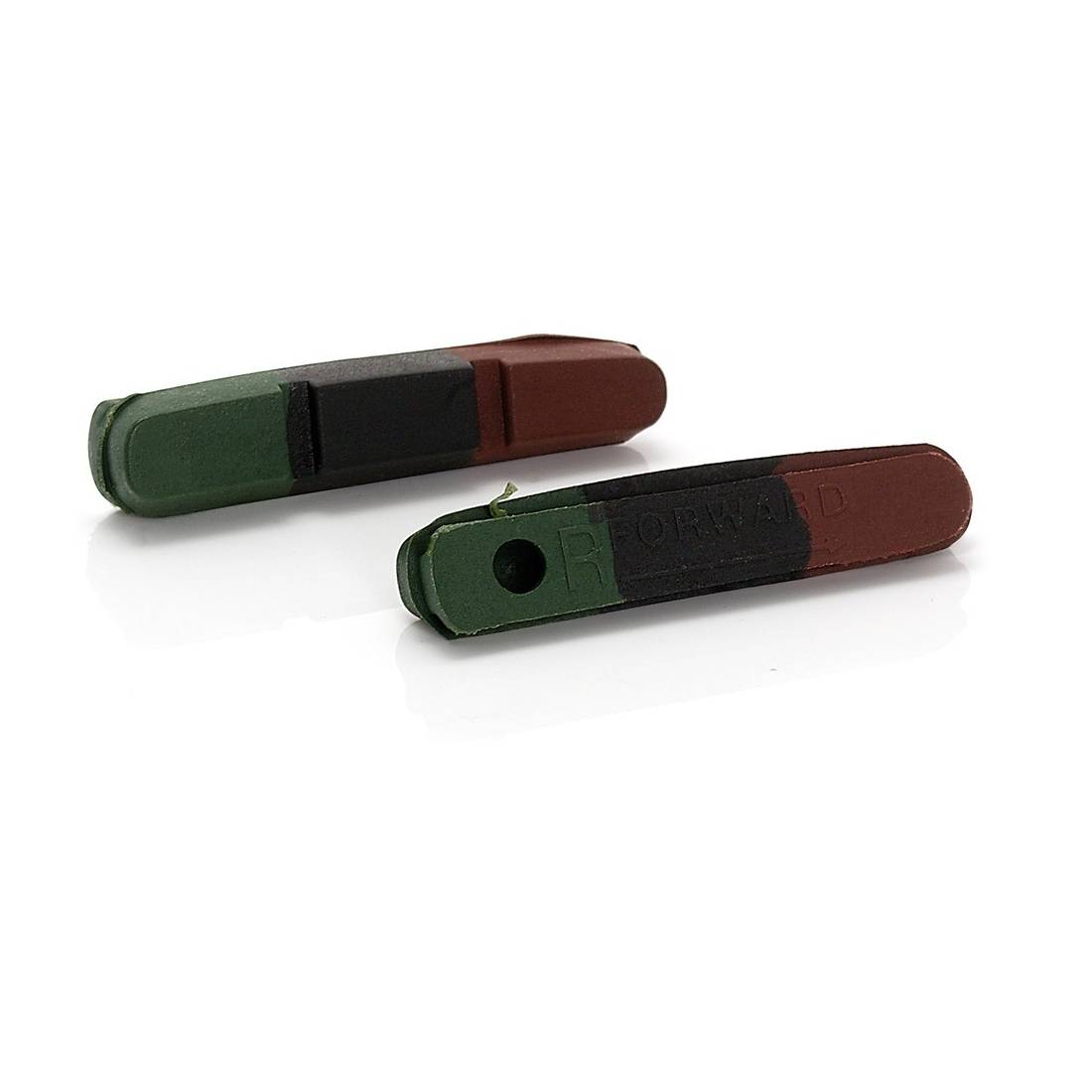 XLC BS-X01 Ersatzbremsgummi, 55 mm, schwarz/rot/grün (2 Paar)