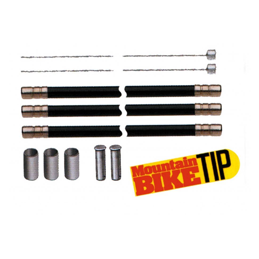 Schaltzug-Komplett-Set mit Nippel 4,5 x 4,5 mm, schwarz/silber, 11-teilig (1 Set)