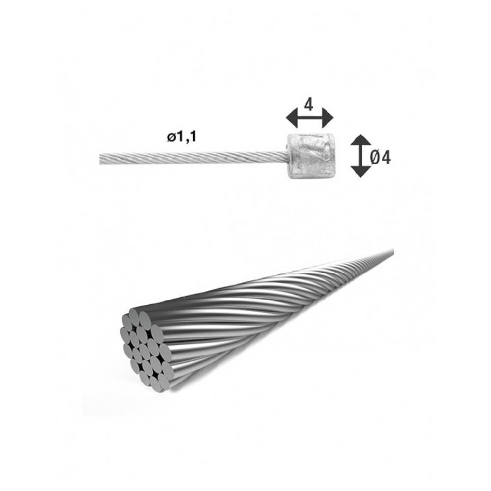 XLC Schaltinnenzug Ø 1,1/ 3000mm 1 Nippel Ø4x4mm, silber