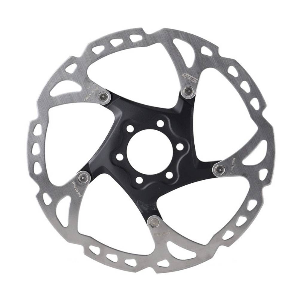 SHIMANO Bremsscheibe SM-RT76M 180 mm, 6-Loch-Aufnahme, für Deore XT, schwarz/silber