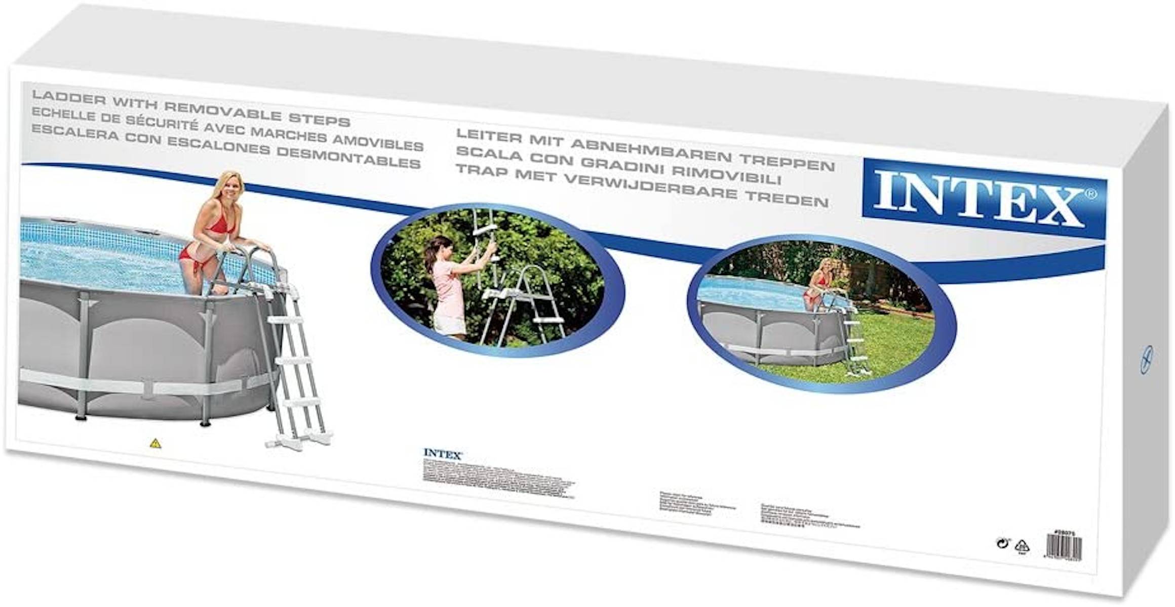 INTEX 28075 - Sicherheitsleiter für Pools (Höhe 91 und 107cm, Stufen entfernbar)