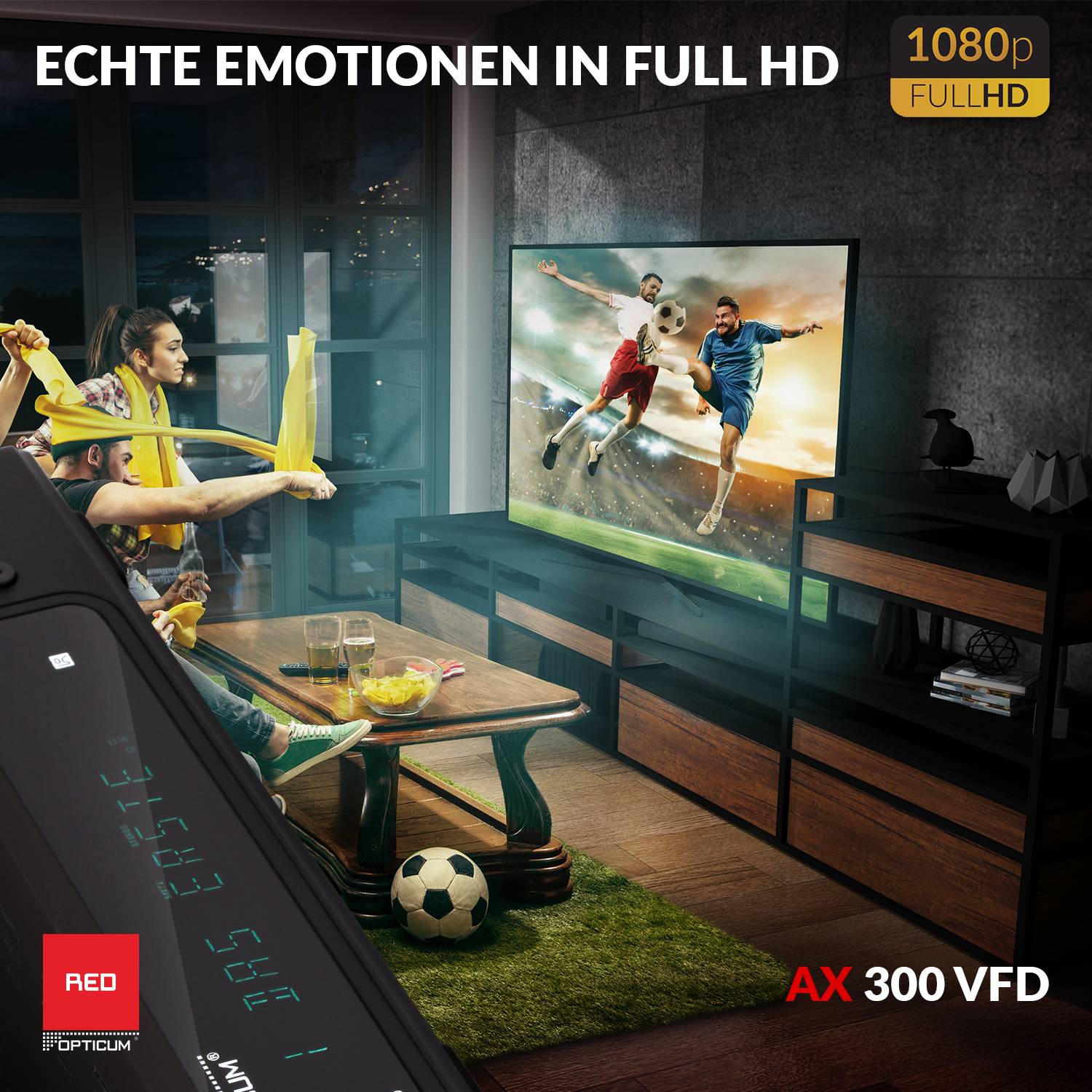 AX 300 VFD Sat Receiver PVR Digitaler Satelliten-Receiver HD-TV mit alphanumerischem Display -12 V