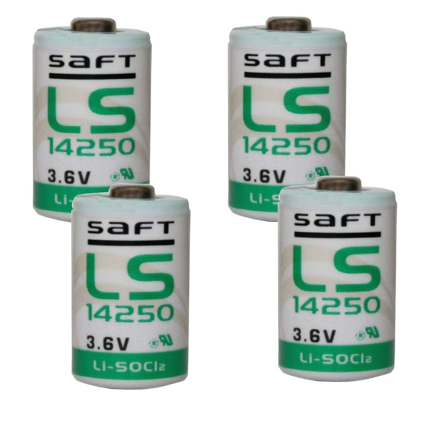 4x Lithium Batterie Saft LS14250 1/2AA 3,6Volt, 3,6V, Lithium-Thionylchlorid