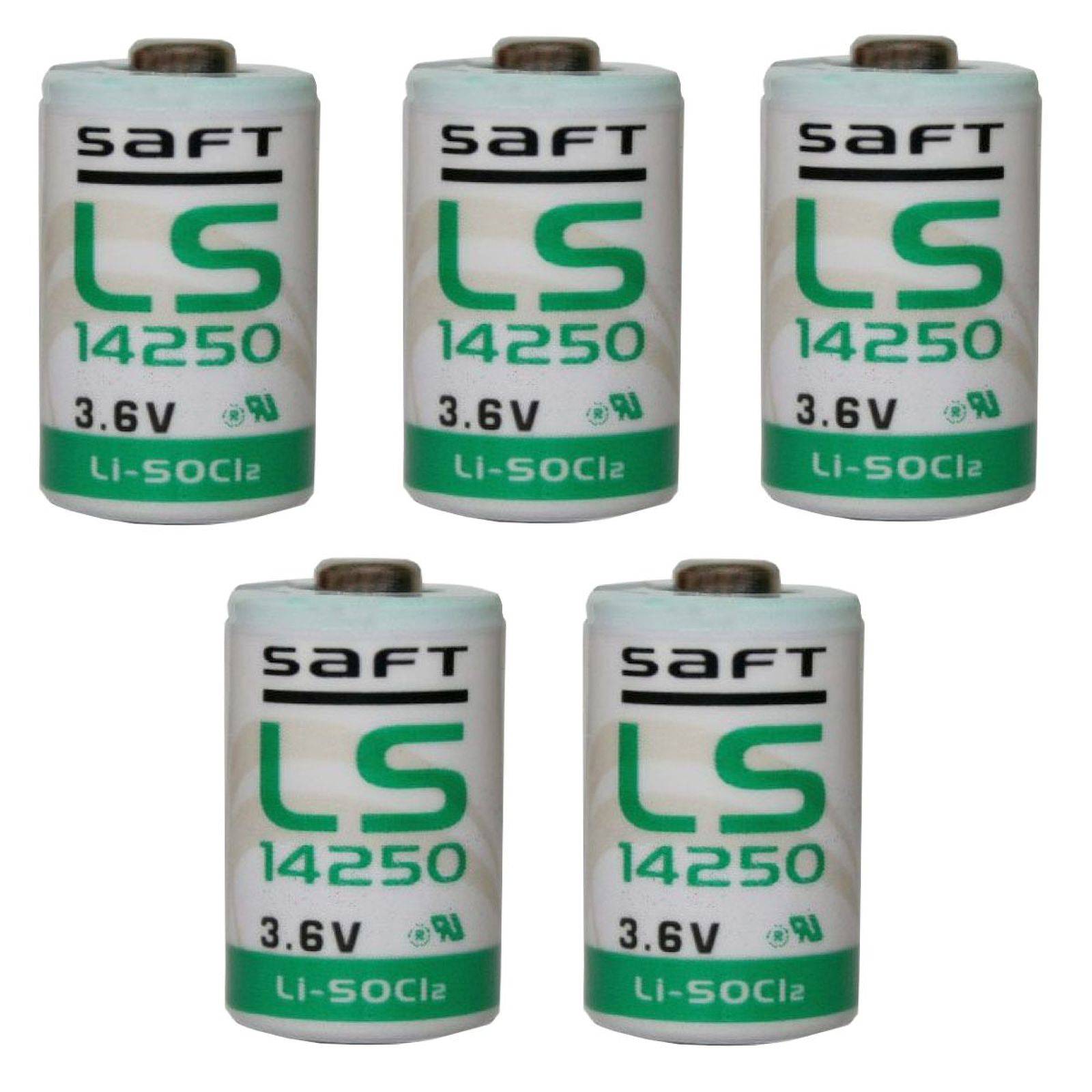 5x Lithium Batterie Saft LS14250 1/2AA 3,6Volt, 3,6V, Lithium-Thionylchlorid