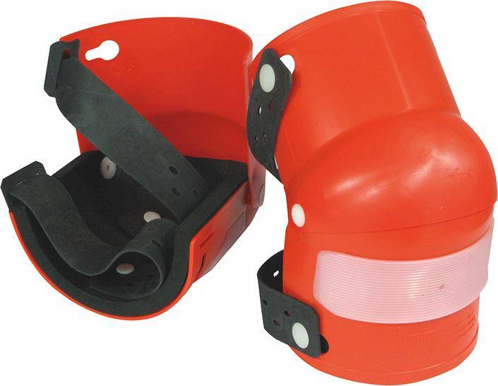 Knieschoner mit Gelenk PVC-Hartschale, orange