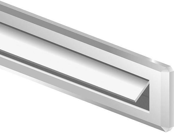 PVC Briefkasteneinwurf 34,5 x 8,23 cm, weiß mit Klappe und Bürste