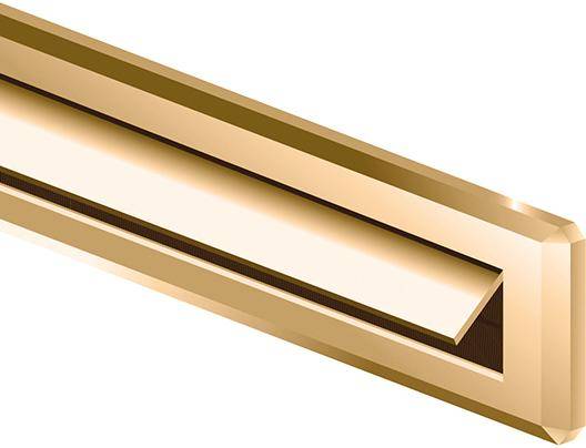 PVC Briefkasteneinwurf 34,5 x 8,23 cm, braun mit Klappe und Bürste