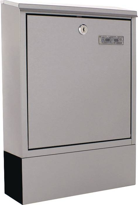 Briefkasten Libro H.435mm B.300mm T.100mm grau VA DIN C4 ROTTNER