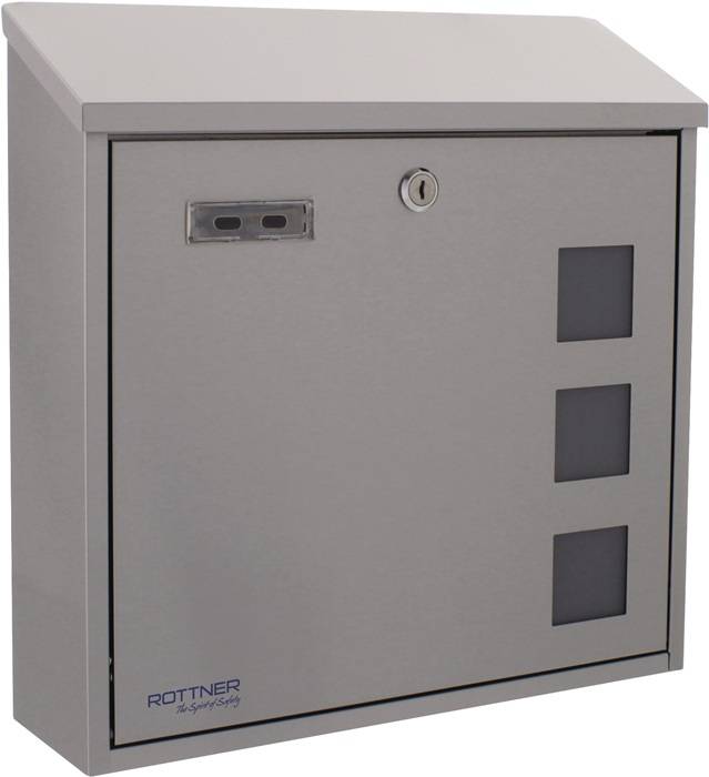 Briefkasten Muro H.360mm B.360mm T.100mm grau VA DIN C4 ROTTNER